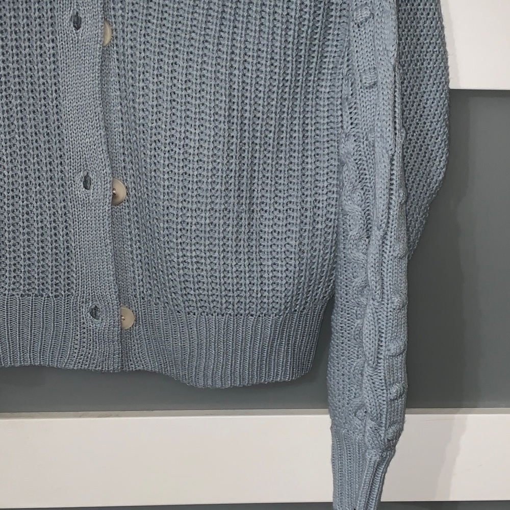 Jessica Simpson Blue Button-Up Sweater - Picture 3 of 6